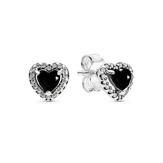 Orecchini in Argento Puro 925 con Zirconi a Forma di Cuore, Stella, Luna e Cerchio, Gioielli per Donne, Regalo per Compleanno, Festa della Mamma, Accessori platinumshop