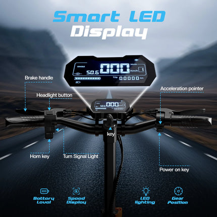 Monopattino Elettrico Ruitoo T2 Master Potente 1200W 52V 20.8AH Batteria al Litio Bluetooth Idraulico Unisex - Spedizione Diretta da Magazzino FR