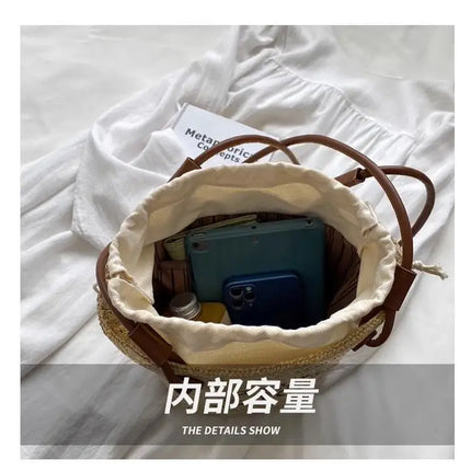 Borsa a tracolla retrò alla moda Borsa da donna Designer di marca di lusso Tote Borsa a tracolla in paglia da donna Borse da spiaggia eleganti da donna