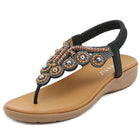 Nuovi Sandali Estivi 2026 da Donna Stile Bohemien, Design a Infradito con Fibbia Decorata con Perline e Strass, Fascia Elastica sul Tallone, Scarpe Comode per Tutti i Giorni
