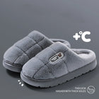 Big Size 50 51 Winter Slippers Women Men Thick Sole Indoor Home Warm Couples Shoes Non-Slip Flat Platform Women's Cotton Slipper