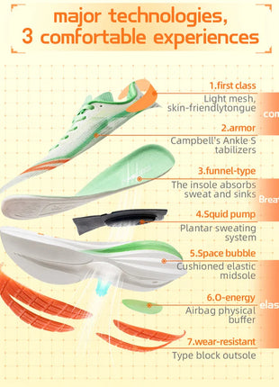 ONEMIX YUE SHUANG Scarpe da corsa estive da uomo Design leggero Asciugatura rapida Maratona Supporto per l'assorbimento degli urti Sneakers da uomo PlatiNum