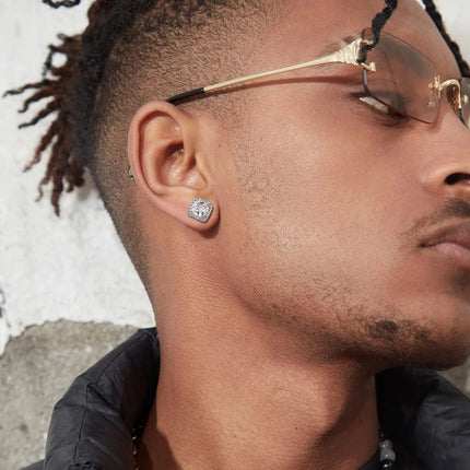 Drperfect Orecchini in argento con zirconi cubici per donna Uomo Orecchini a bottone delicati ipoallergenici placcati in oro 14 carati platinumshop