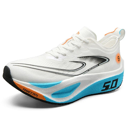 Unisex 2025 Full Carbon Plate Running Shoes Professional Marathon Racing Lightweight Bounce Cushion Breathable Sports Sneakers PlatiNum