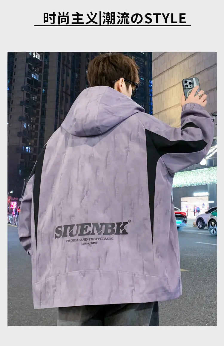 Fashion 2026 Spring Autumn Men's Casual Hooded Jackets Streetwear Windproof Coats Youth Outdoor Plus Size 4XL Hoody Top Clothing