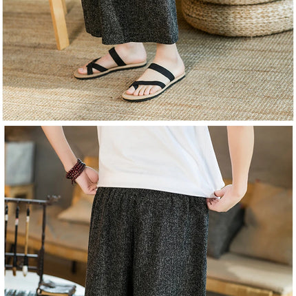 Pantaloni Kimono stile giapponese Pantaloni da bagno da uomo Samurai giapponese Harajuku Pantaloncini da uomo larghi casual Yukata Pantaloni a gamba larga Plus Size 5XL