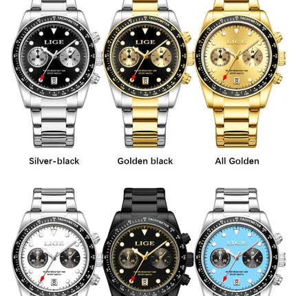 LIGE Nuovi orologi da uomo Orologi da polso al quarzo da uomo di lusso delle migliori marche Cronografo sportivo impermeabile e luminoso Relogio Masculino+BOX platinumshop