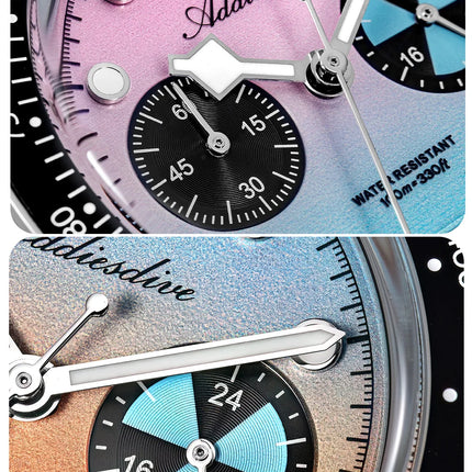 ADDIESDIVE 40mm Quartz Men's Watch AD2559 316L Stainless Steel 100M Water Resistant BGW9 Super Luminous Chronograph
