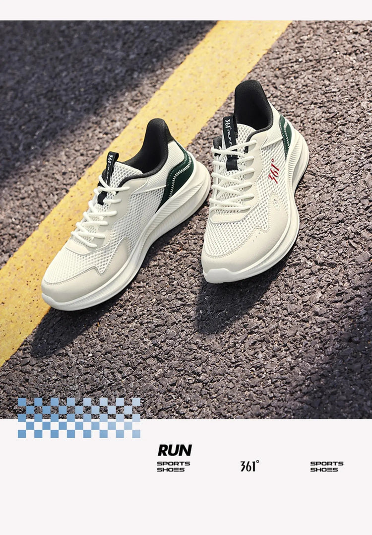 361 Degrees Men Running Shoes Wear-resistant Comfortable Soft Supportive Jogging Lightweight Breathable Male Sneakers 672422252 PlatiNum