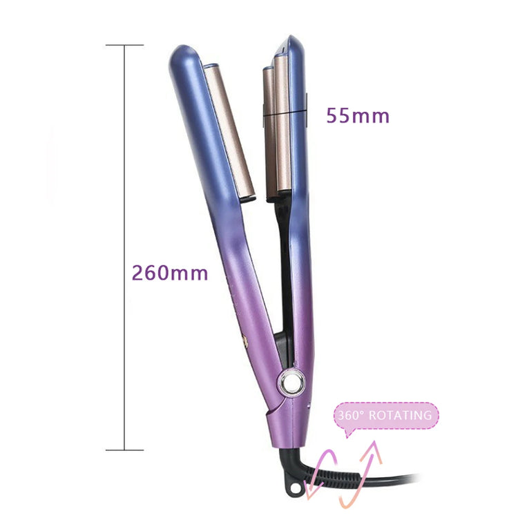 0.6 Inch / 16mm 3 Barrel Hair Waver Beach Waves Curling Iron Ceramic Hair Crimper Wave Curler Tool with 5 Adjustable Temperature
