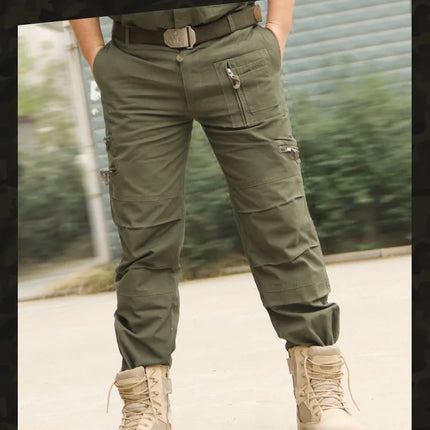 Men's Cargo Pants Outdoors Style Tactical Pants Male Camo Jogger Plus Size Cotton Many Pocket Men Camouflage Black Trousers