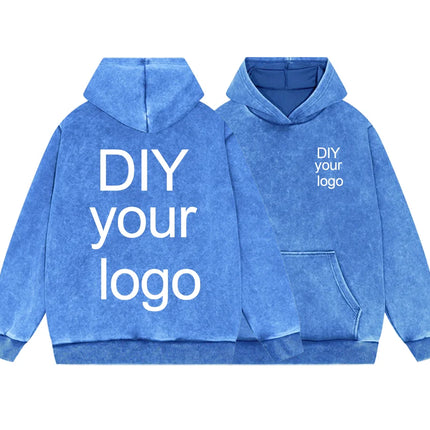 Washed Retro Hoodies 5 Colors 100%Cotton Hoody Customized Personalized Pattern Customization Pullover Team Logo Company Logo