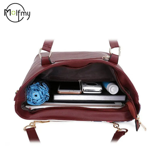 Set da 6 pezzi Borsa da madre Borse tote vintage Borsa da donna stampata di alta qualità Tendenza Borsa da donna con tracolla monospalla