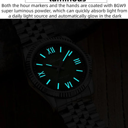 ADDIESDIVE 36mm AD2512 Watch For Men BGW9 Luminous Jubilee Strap 100m Waterproof Sapphire Glass VH31 Movement Quartz Watch Reloj