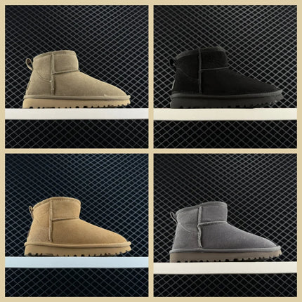 2026 HOT NEW mini boots wool women snow boots real sheepskin wool low-top warm fur shoes men and women winter short boots