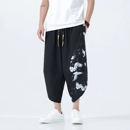 Pantaloncini estivi da uomo stile giapponese retrò comodi pantaloni da spiaggia traspiranti da uomo cintura elastica pantaloni casual Harun larghi e sottili