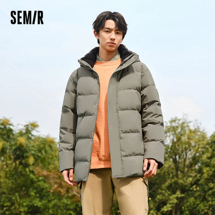 Semir Down Jacket Men 2026 Winter New Hooded Mid-Length Thick Versatile Coat