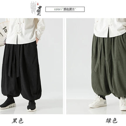 Pantaloni di velluto a coste da uomo autunno inverno pantaloni larghi casual oversize da uomo streetwear moda Harajuku donna pantaloni in vita elastica da uomo
