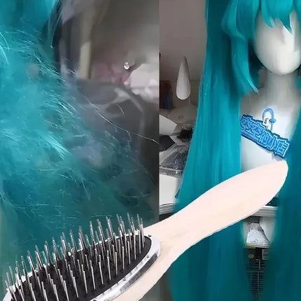 Professional Detangling Steel Comb - Anti-Static Wig Brush for Hair Extensions Styling Training Tool 2028