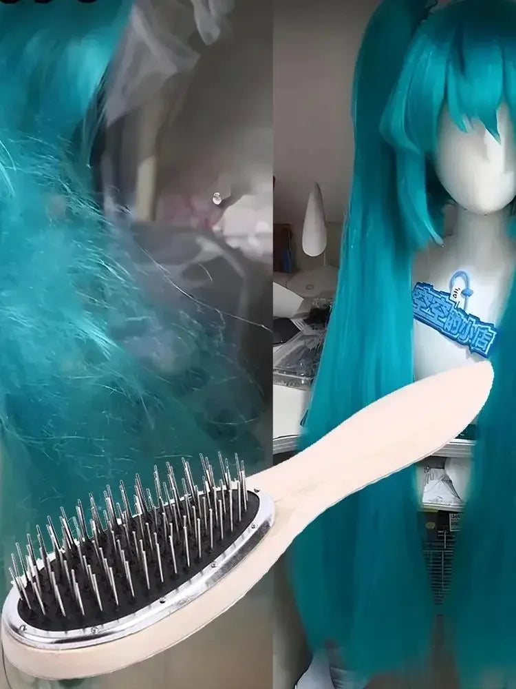 Professional Detangling Steel Comb - Anti-Static Wig Brush for Hair Extensions Styling Training Tool 2028
