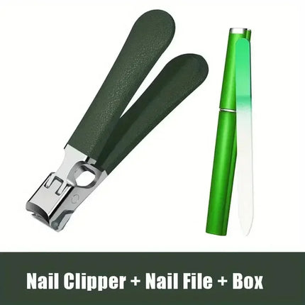 Professional Stainless Steel Nail Clippers Set for Thick Nails Anti-Splash Sharp Trimmer Nail Pedicure Manicure Tools for Men 2028