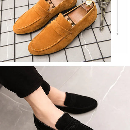 Nuovi uomini in pelle scamosciata scarpe casual comfort traspirante slip-on scarpe da guida da uomo moda maschile scarpe pigre mocassini di marca di lusso mocassini