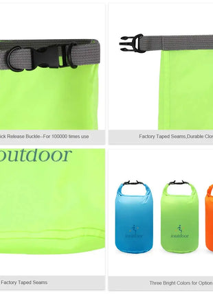 Sac étanche 2L5L10L/20L40L70L, sac étanche petit et léger pour kayak, natation, pêche, rafting, flottant
