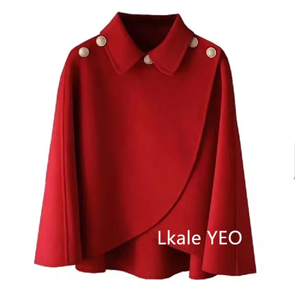 Women's Woolen Shaw Coat 2025 Autumn Winter Korean Version Short Ladies Jacket Temperament Elegant Femme Woolen Outerwear