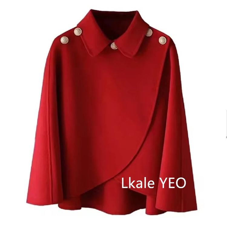 Women's Woolen Shaw Coat 2025 Autumn Winter Korean Version Short Ladies Jacket Temperament Elegant Femme Woolen Outerwear