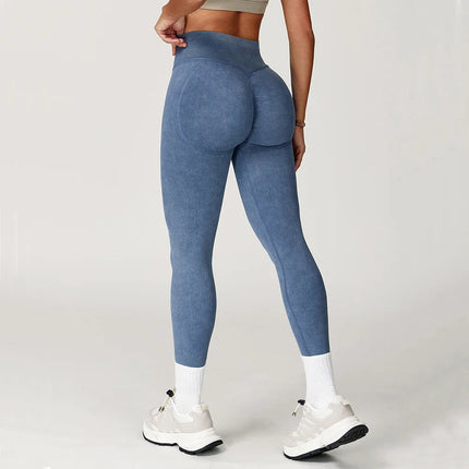 Yoga Pants Impact Leggings Women Seamless Sports Yoga Pant High Waist Ribbed Gym Clothes Fitness Workout Wear Scrunch Bum Tights PlatiNum