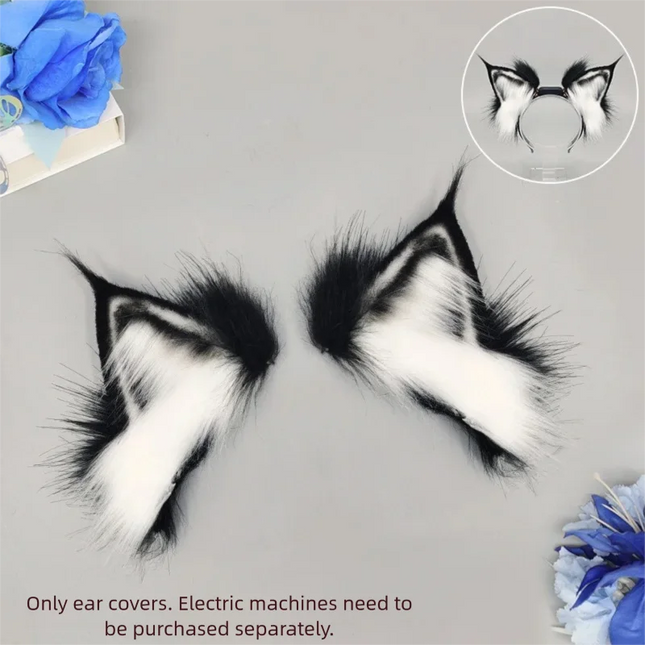 Electric Fox Ear Headband Gravity-Sensitive Simulation Realistic Animal Fluffy Ears Cosplay Headpiece Cat Ear Anime Accessories