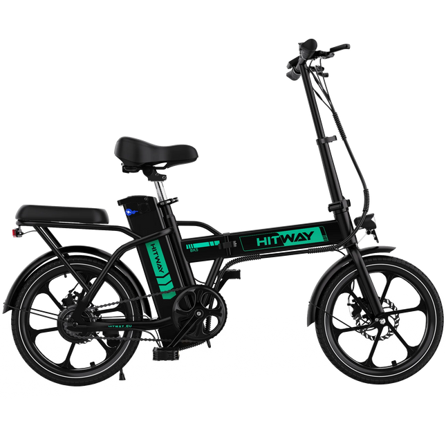 Bicicletta elettrica HITWAY, E-Bike pieghevole, Bici da città, Batteria al litio 36V/13Ah, Autonomia elettrica fino a 35-90 km