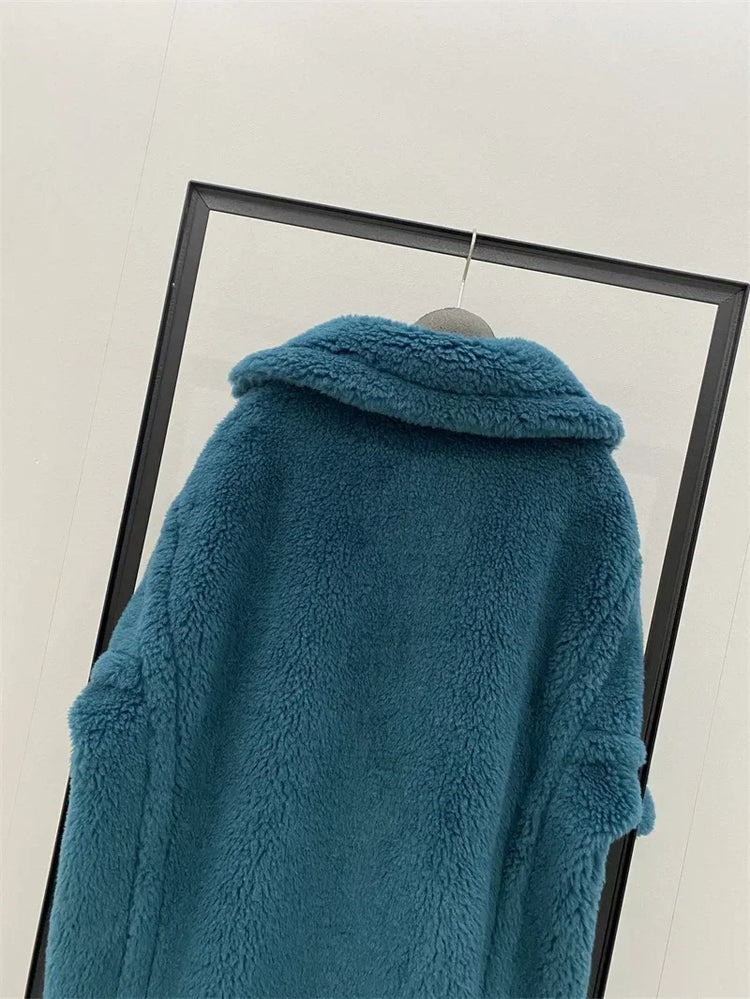 Max Teddy Coat 62% Alpaca 26% Wool 12% Silk Coat Winter Thicken Women's Coat