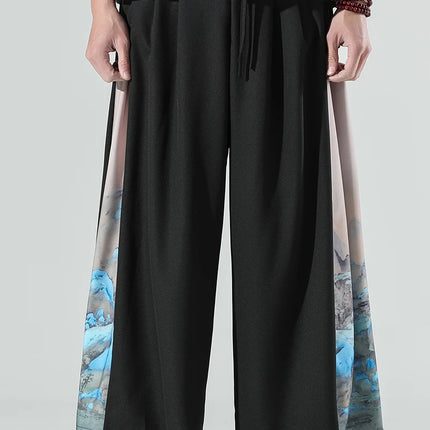 Nuovi pantaloni da uomo e da donna Chinoiserie moda giapponese pantaloni sportivi da uomo larghi di grandi dimensioni abbinati a pantaloni larghi di grandi dimensioni