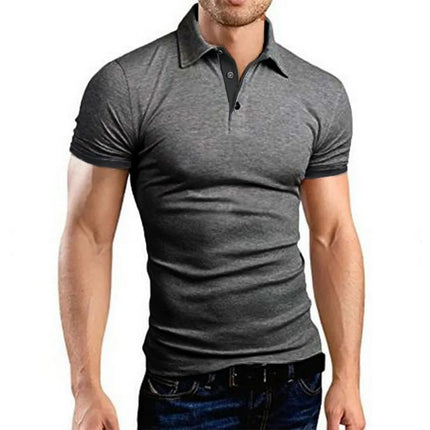 Polo da uomo manica corta Casual Slim Fit Color Blocking t-Shirt stile inglese Streetwear Polo per moda uomo