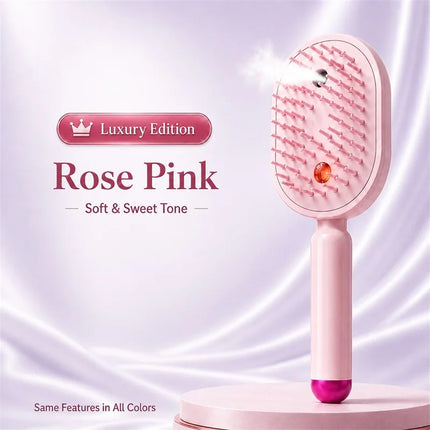 Electric Hair Straightening Brush – No Heat Spray, Red Light Therapy, Scalp Massage, Smooth, Wireless, Lightweight for Unisex