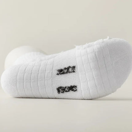 10 paires de chaussettes HLHYX pour homme en coton déodorant, à fond en éponge, mi-mollet, blanches, épaissies, pour le sport et le basket-ball