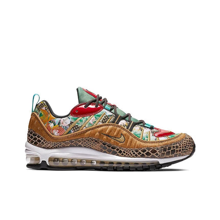 Scarpe da corsa Nike Air Max 98 unisex a profilo basso rosso/verde/marrone