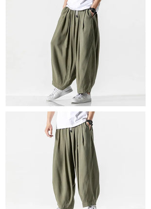 Men's Oversized Wide Leg Pants Comfortable Harajuku Style Joggers Casual Loose Fashion Elastic Waist Streetwear