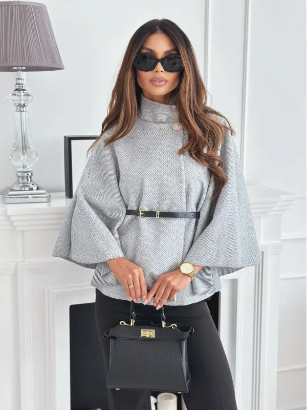 Women's A-Line Cape Woolen Coat Autumn Winter New 2026 Fashionable Outerwear for Ladies