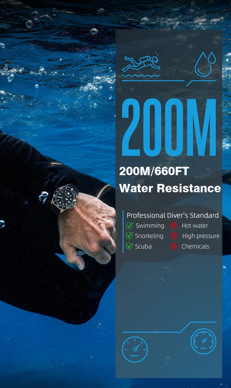 NORTH EDGE NEW Design ABYSS Solar Powered Dive Quartz Wristwatch 200M Waterproof Sports Diving Watch 316L Soft Strap Men Watches