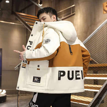 Fashion Casual Spring Autumn Hooded Jackets Youth Streetwear Loose Cargo Coat Outdoor Sports Zipper Windbreaker Top
