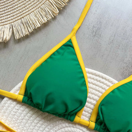 Nuovo Bikini Donna 2026 con Stampa Divisa, Costume da Bagno Moda G-string Push-up per Vacanze al Mare, Abbigliamento da Spiaggia Thong