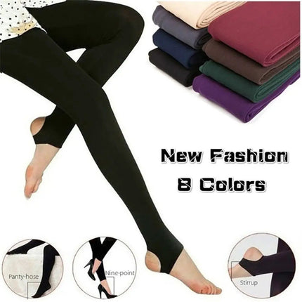 Women Winter Thermal Warm Thick Pantyhose Fluff Lined Stretch Slim Leggings Pants PlatiNum