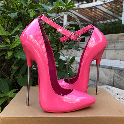 Customize 16cm Extreme Metal High Heels Stilettos Sexy Women Solid Black Red inside Pumps Party Unisex Man Shoes Crossdresser