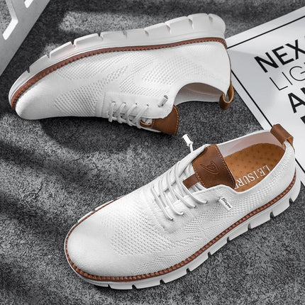Scarpe Eleganti Casual da Uomo, Sneakers da Passeggio alla Moda, Oxford in Rete per il Lavoro, Leggere con Suola Morbida