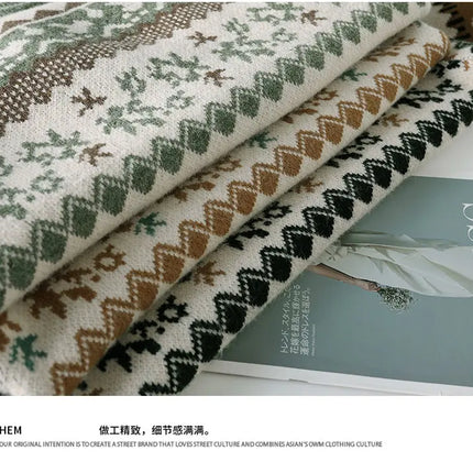 2026 Christmas Sweater Reindeer Pattern Long Sleeve Crew Neck Xmas Holiday Pullover Knitwear Sweater Man Jumper Pullove
