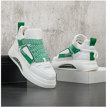 High top White Sneakers Best selling Mens Sneakers With Anti slip Wear resistant Properties Increasing Height by 6 Centimeters