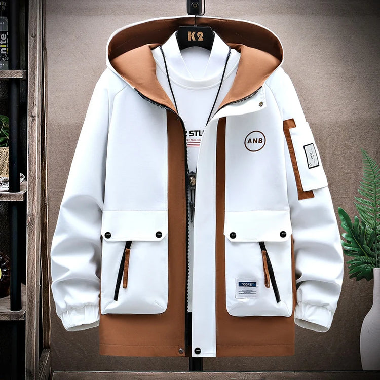Windbreaker Regular Zipper Jacket 2023 Spring Men's Hooded Trend Printed Jacket Hip Hop Top Men's Low Price