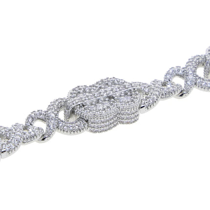 Set Gioielli Hip Hop da Uomo/Ragazzo Iced Out Bling 2026 Nuovo Design: Collana e Bracciale con Catena Cuban Link a Moneta Infinita/Dollaro platinumshop